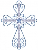 Cross with Star Rhinestone Transfer 