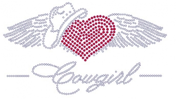 Cowgirl Heart with Wings Rhinestone Transfer