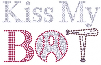 Kiss My Bat rhinestone transfer 