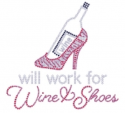 Will work for Wine & Shoes Rhinestone Transfer 