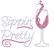 Sippin' Party Rhinestone Transfer 