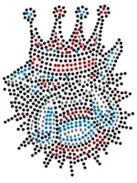 Small Bull Dog Rhinestone Transfer