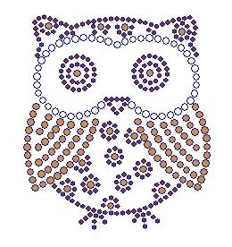 Small Owl Rhinestone Transfer