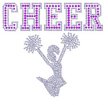 Cheer with Cheerleader Rhinestone Transfer