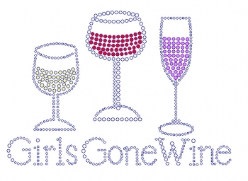 Girls Gone Wine Rhinestone Transfer