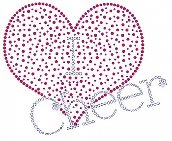 I Heart Cheer Rhinestone Transfer