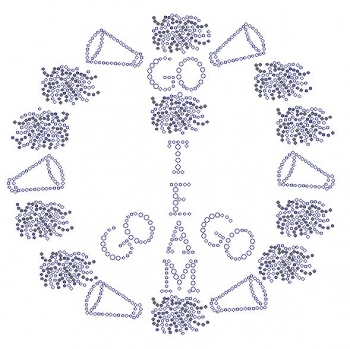 Cheer Peace Rhinestone Transfer