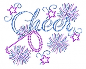 Cheer with Megaphone Rhinestone Transfer