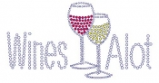 Wines Alot Rhinestone Transfer
