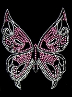 Pink Butterfly  Rhinestud transfer