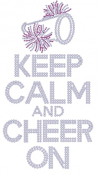 Keep Calm Cheer On Rhinestone Transfer