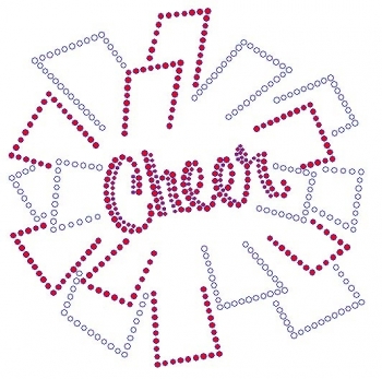 Cheer Rhinestone Transfer red