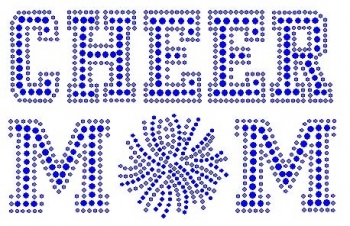 Cheer Mom Rhinestone Transfer outline cobalt