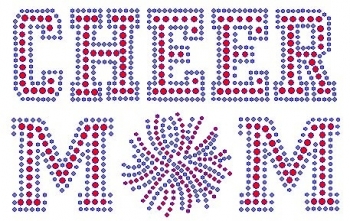 Cheer Mom Rhinestone Transfer outline Siam