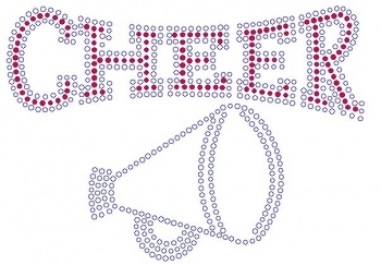 Cheer Rhinestone Transfer red large