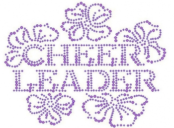 Cheerleader Floral Rhinestone Transfer