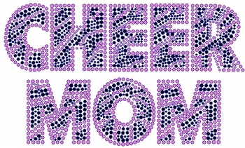 Cheer Mom Zebra Rhinestud Transfer pink