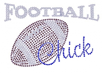 Football Chick Rhinestone Transfer