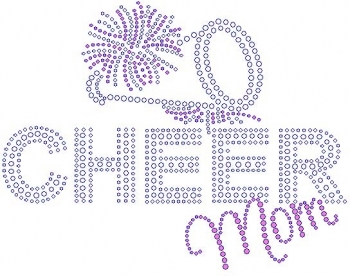 Cheer Mom  Pink Rhinestone Transfer