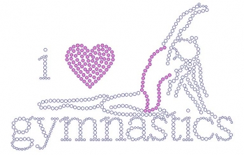 I heart Gymnastics Rhinestone Transfer