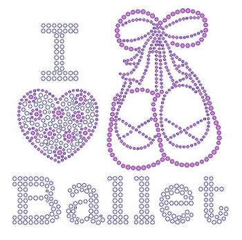 I heart Ballet Rhinestone Transfer