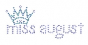 Miss August Rhinestone Transfer