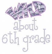 Wild about 6th Grade Rhinestone Transfer