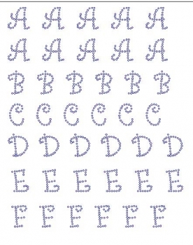 Curly Font Rhinestone Transfer Upper Case