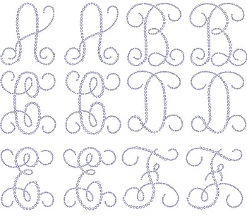 Monogram Letters 4 inch A - F Rhinestone Transfer