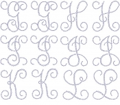 Monogram Letters 4 inch G- L Rhinestone Transfer