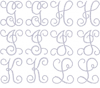 Monogram Letters 4 inch G- L Rhinestone Transfer