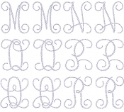 Monogram Letters 4 inch M - R Rhinestone Transfer