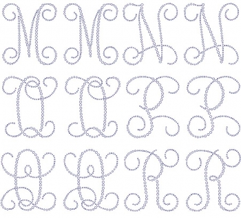 Monogram Letters 4 inch M - R Rhinestone Transfer
