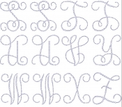 Monogram Letters 4 inch S - Z Rhinestone Transfer