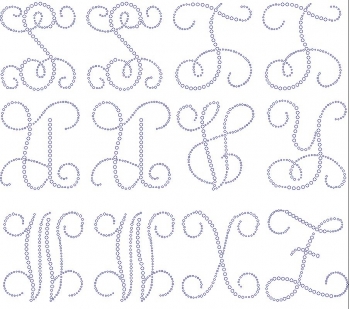 Monogram Letters 4 inch S - Z Rhinestone Transfer