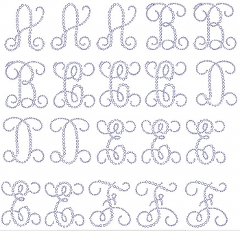Monogram Letters 3 inch A - F Rhinestone Transfer