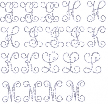 Monogram Letters 3 inch G - M Rhinestone Transfer