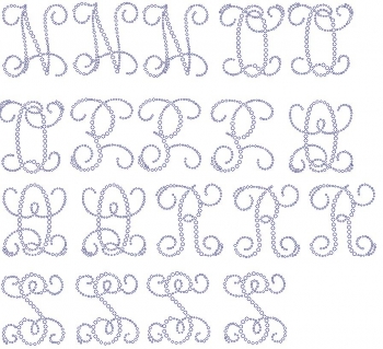 Monogram Letters 3 inch N -S Rhinestone Transfer