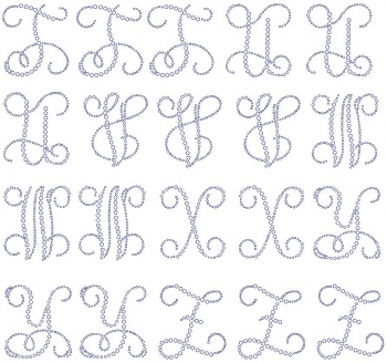 Monogram Letters 3 inch T - Z  Rhinestone Transfer