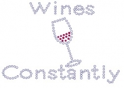 Wines Constantly Rhinestone Transfer