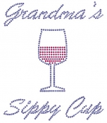 Grandma's Sippy Cup Rhinestone Transfer wine