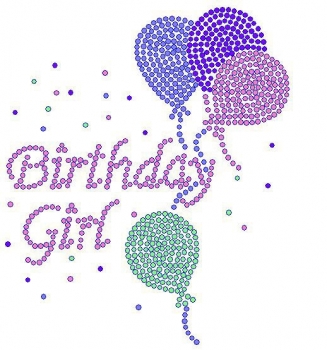 Birthday Girl Rhinestone Transfer