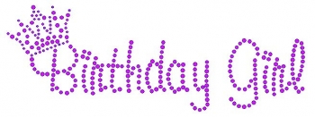 Birthday Girl Rhinestone Transfer pinkcrown