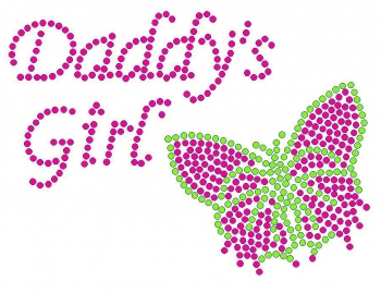Daddy's Girl Rhinestone Transfer butterfly