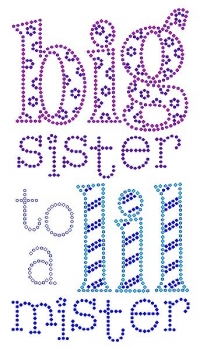 Big Sister to a lil Mister Rhinestone Transfer