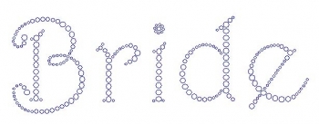 Bride Harrington Font Large Rhinestone Transfer