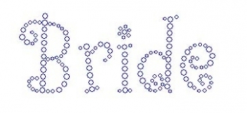 Bride Curly Font Small Rhinestone Transfer