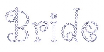 Bride Curly Font Medium Rhinestone Transfer
