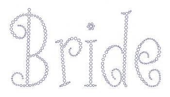 Bride Curly Font Large Rhinestone Transfer