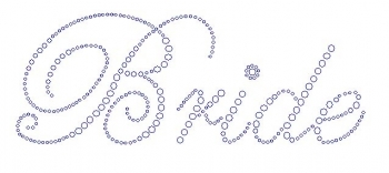 Bride Edwardian Font Large Rhinestone Transfer